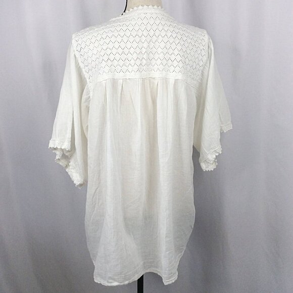 HANDMADE Womens Boho Cardigan White Small / Medium Lace Boho Pockets - Picture 3 of 6